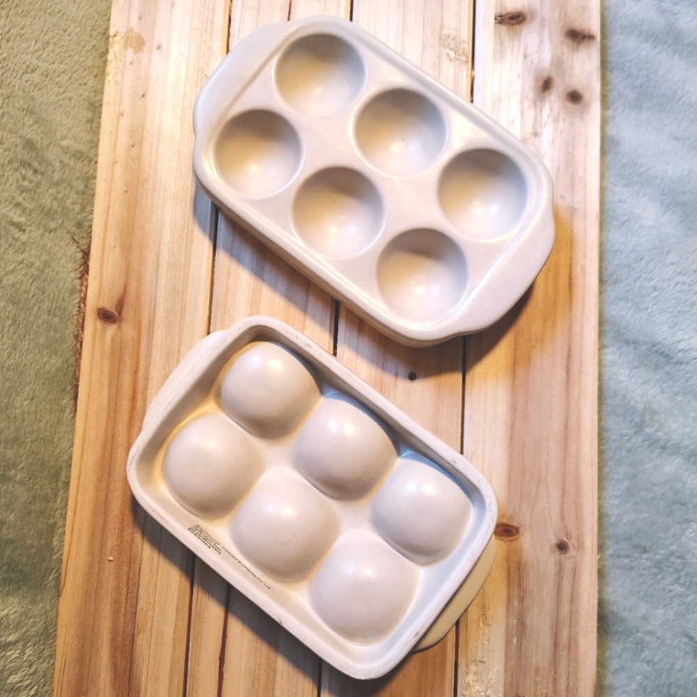 Vintage Crescent China Co. Deviled Egg Platters 🍳 Oven-Proof Stoneware Set Of 2
